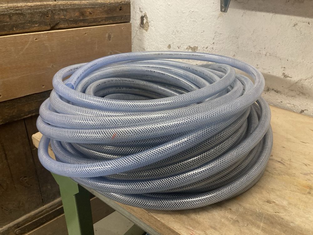 10m Gewebeschlauch 1 1/4 Zoll - Flachschlauch Mit Edelstahl-Schellen