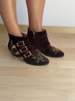Chloe Stiefeletten Samt bordeaux Nieten Grösse 39