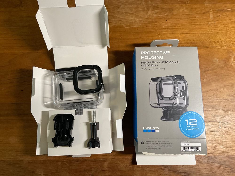 OKFUN Waterdichte Behuizing Voor GoPro Hero 12/11/10/9 – Zwart, Duik Tot 60 M, Met Platte Glazen Lens En Anti-condenskleppen