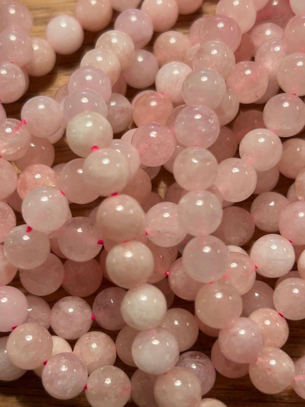Minerali & Pietre curative: Strang echte pink Morganite Kugeln 6 mm – Nuovo e nell'imballaggio originale da Niederrohrdorf venduto da Ytobi 1