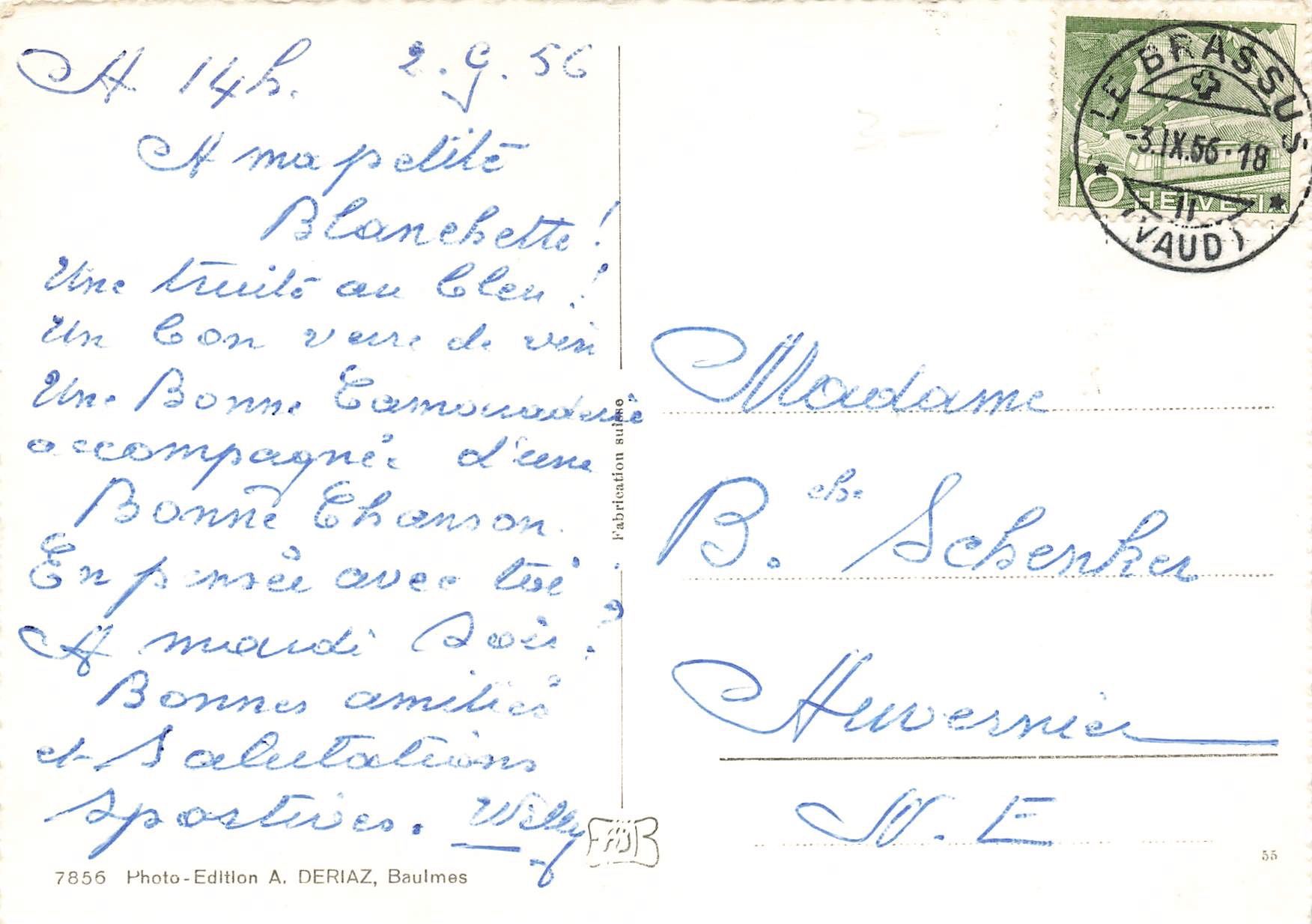 Cartoline postali: Le Brassus et le sentier Le Chenit G – Usato da Biasca venduto da Blenio71 1