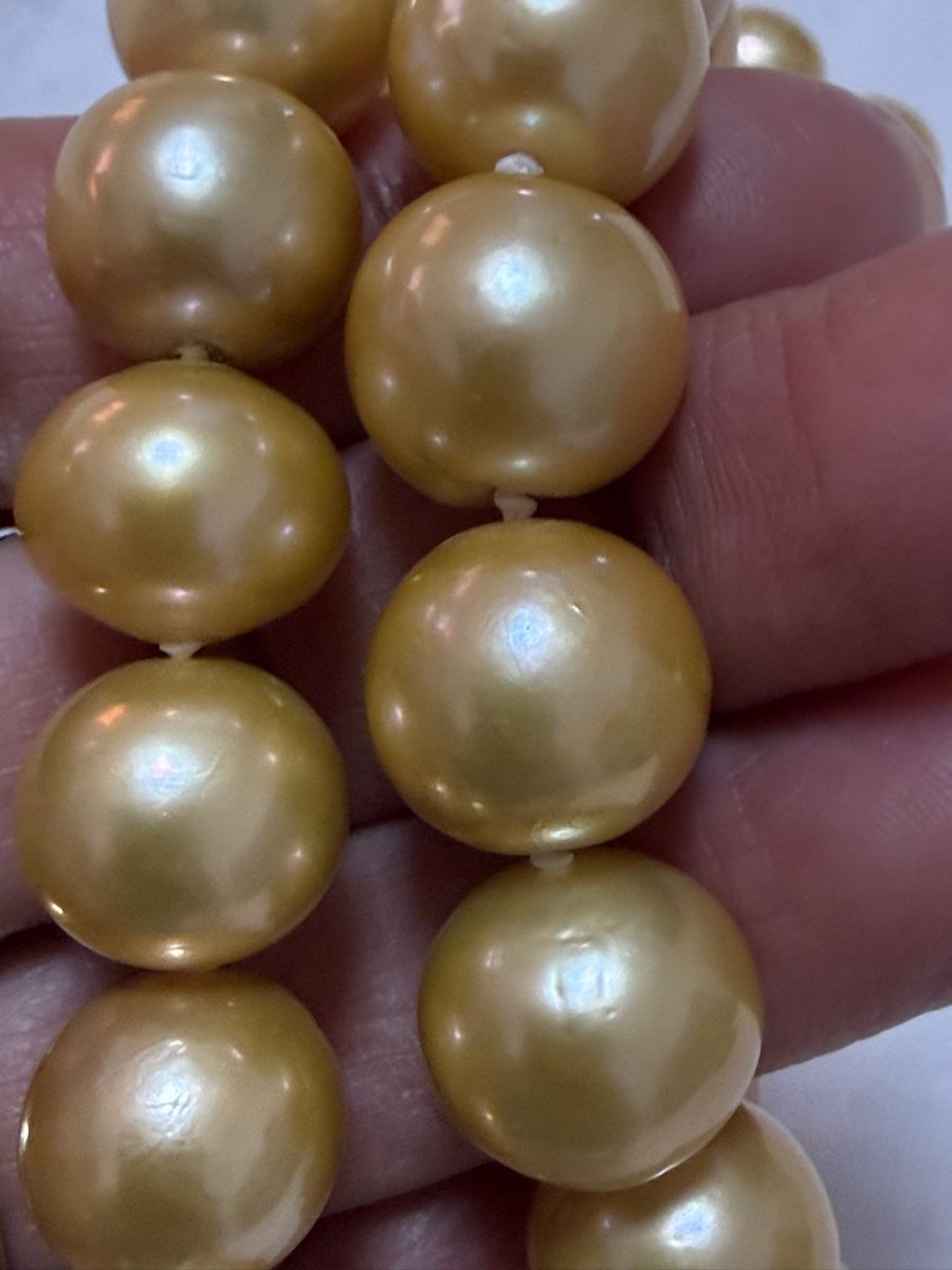Perle (finte): SüdSee Perlen Kette Goldene Farbe echt – Nuovo (secondo la descrizione) da Oberhof venduto da RealStone 3