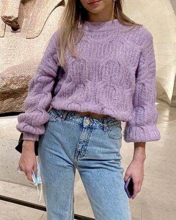 Urban Bliss purple knit sweater - size S - cosy season