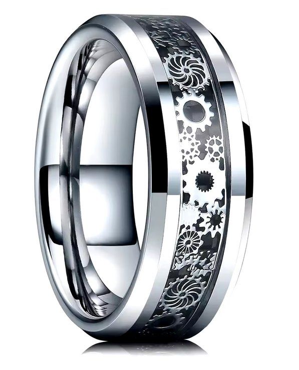 Anelli: Industrial Steampunk Chromstahl Ring Size 13 – Nuovo (secondo la descrizione) da Schwanden GL venduto da UHRKNALL