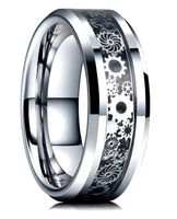 Industrial Steampunk Chromstahl Ring Size 9