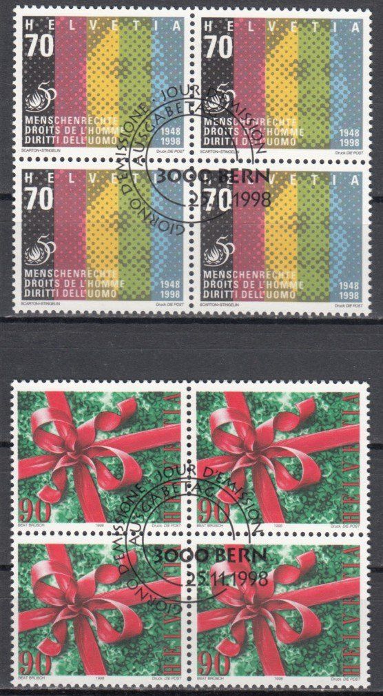 Alle Briefmarken: SBK 961 - 962 im 4er-Block mit ET – Gebraucht aus Bürglen TG von StampGraf