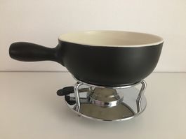 Käsefondue Set Rechaud (Edelstahl) + Caquelon aus Keramik