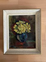 Original Oelbild Blumen Stillleben dicke Farbe Vintage