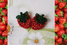 2 Süsse Erdbeeren gehäkelt 877