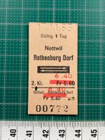 Nottwil - Rothenburg Dorf, altes SBB Bahn Billett