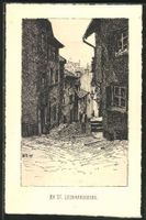 Basel, St. Leonhardsberg, Federzeichnung
