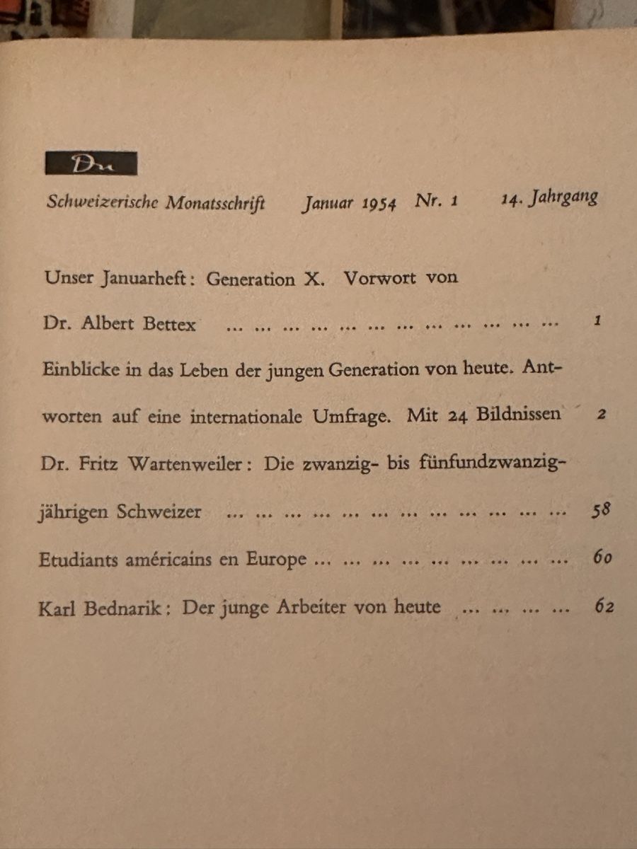Riviste & Magazine: DU Zeitschrift 1954; Monat März fehlt – Usato da Thalwil venduto da mabara42 2