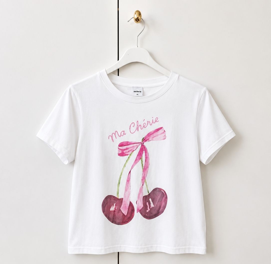 Zebra T-Shirts: Zebra T-Shirt Kirschen Print Grösse M – Gebraucht aus Wyssachen von yvo_xv28