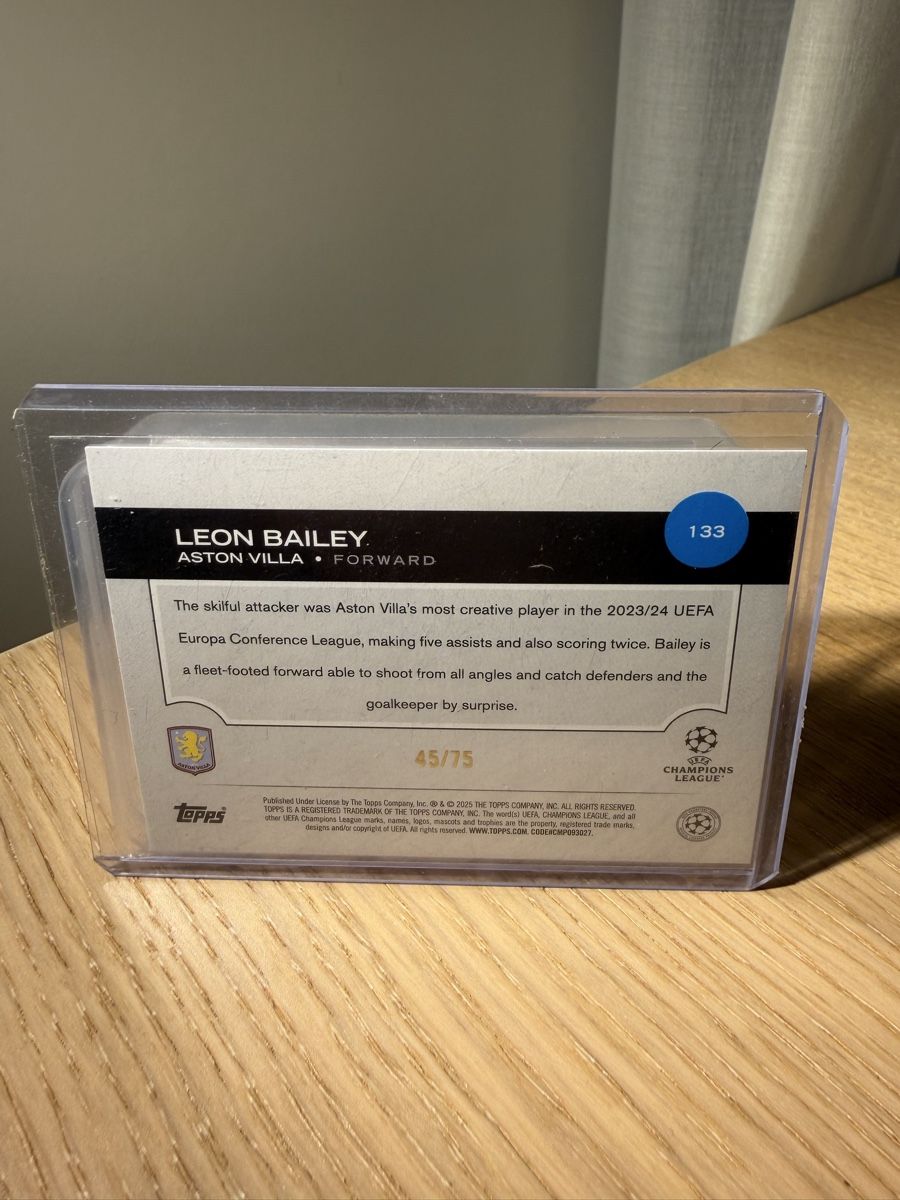 Topps Carte collezionabili: Leon Bailey Topps UEFA Card- Aston Villa – Nuovo (secondo la descrizione) da Au ZH venduto da CardsWithMax 1