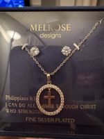 Kette Kreuz und Ohrringe
