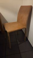 4 Leder Esszimmerstühle, hellbraun.