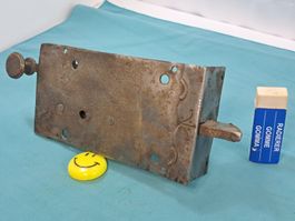 1 antikes Tür Schloss mit Schlüssel, DM10cm (LOT1603X#TBS1)