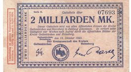 Geilenkirchen 2 Mrd.Mark Serie H 15.10.1923 VZ-VZ+