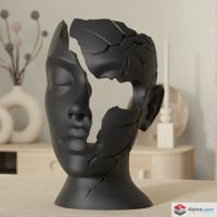 Echo of the Mind – Minimalist Fractured Sculpture - 3D Print