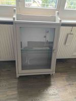 Petite vitrine grise avec porte vitrée état neuf