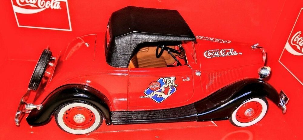 Ford Roadster Coca-Cola 1/18 Solido 9510 - Miniature Publicitaire Rouge Occasion