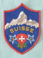 Vintage Badge Wappen SUISSE Enzian ST. GALLER STICKEREI