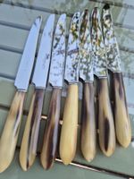 7 vintage Messer mit Horngriff, Theodore Meyer Bern