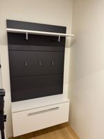 Garderobe mit Schuhschrank und Tablar, Anthrazit/Weiss