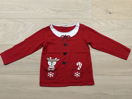 Haut blouse de Noël Christmas 4 ans 104cm renne flocon sucre
