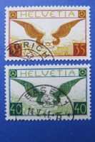 Flugpost  F14+F15 1929 glattes Papier  -  SBK: 205.-.