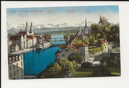 AK ca.1910  Alt-Zürich und die Alpen