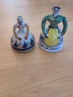 2 Vintage Figuren-Glocken aus Keramik – handbemalt