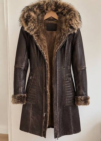 Manteau en peau de mouton véritable