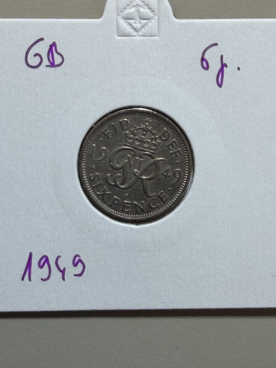 Alle Münzen: GB - 6 pence - 1949 – Gebraucht aus Payerne von Mike1682