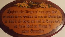 Antikes Spruchschild mit Hausspruch