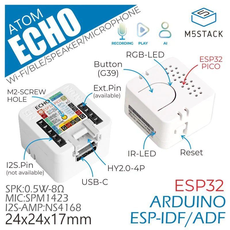 PCs: Atom Echo Smart Speaker Development Kit - M5Stack – Neu und originalverpackt aus Veltheim AG von Mibib