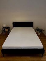 SLATTUM Bettgestell, dunkelgrau, 140x200 cm mit Matraze