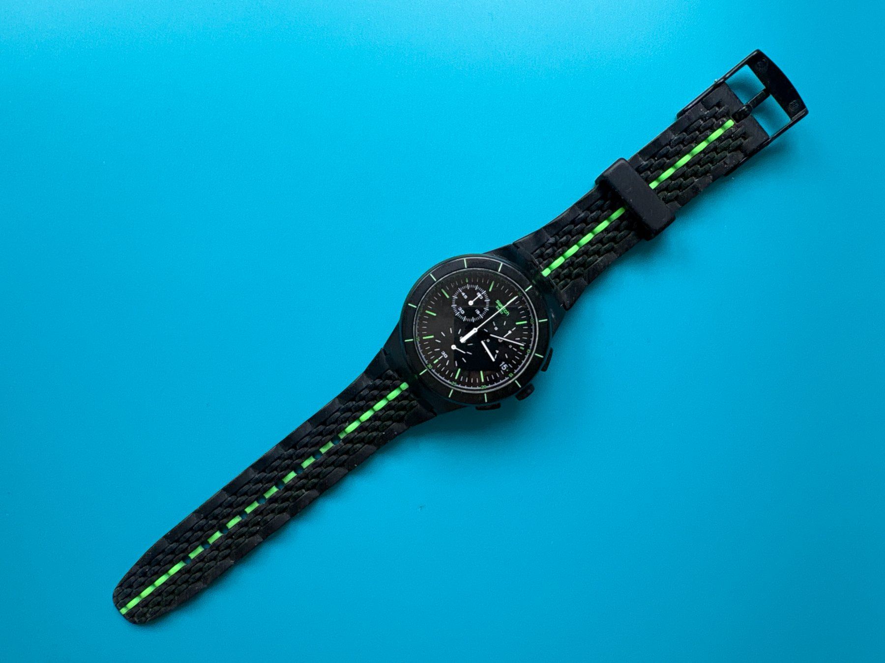 Swatch Orologi: Swatch schwarz Laser Track Men's Chronograph – Usato da Elgg venduto da Jo_Naj 1