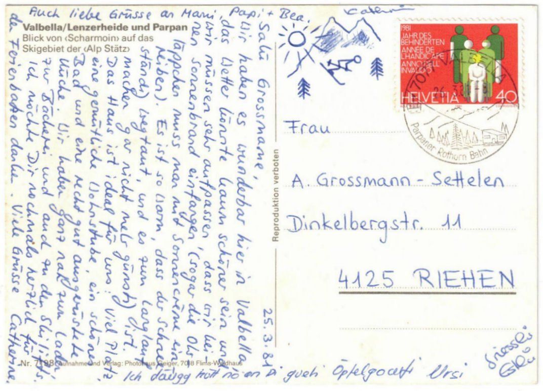 Cartoline postali: Lenzerheide - Luftseilbahn Rothorn – Usato da Binningen venduto da Mountainrider 1