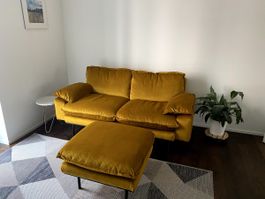 Sofa und Hocker gelb HK Living