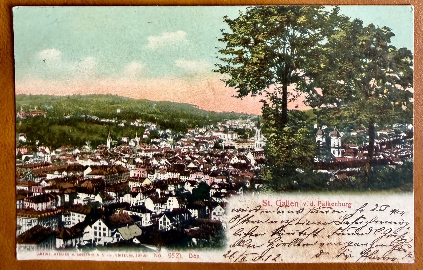 Cartoline postali: St. Gallen - v. d Falkenburg 1912 – Usato da Lutry venduto da Ediego