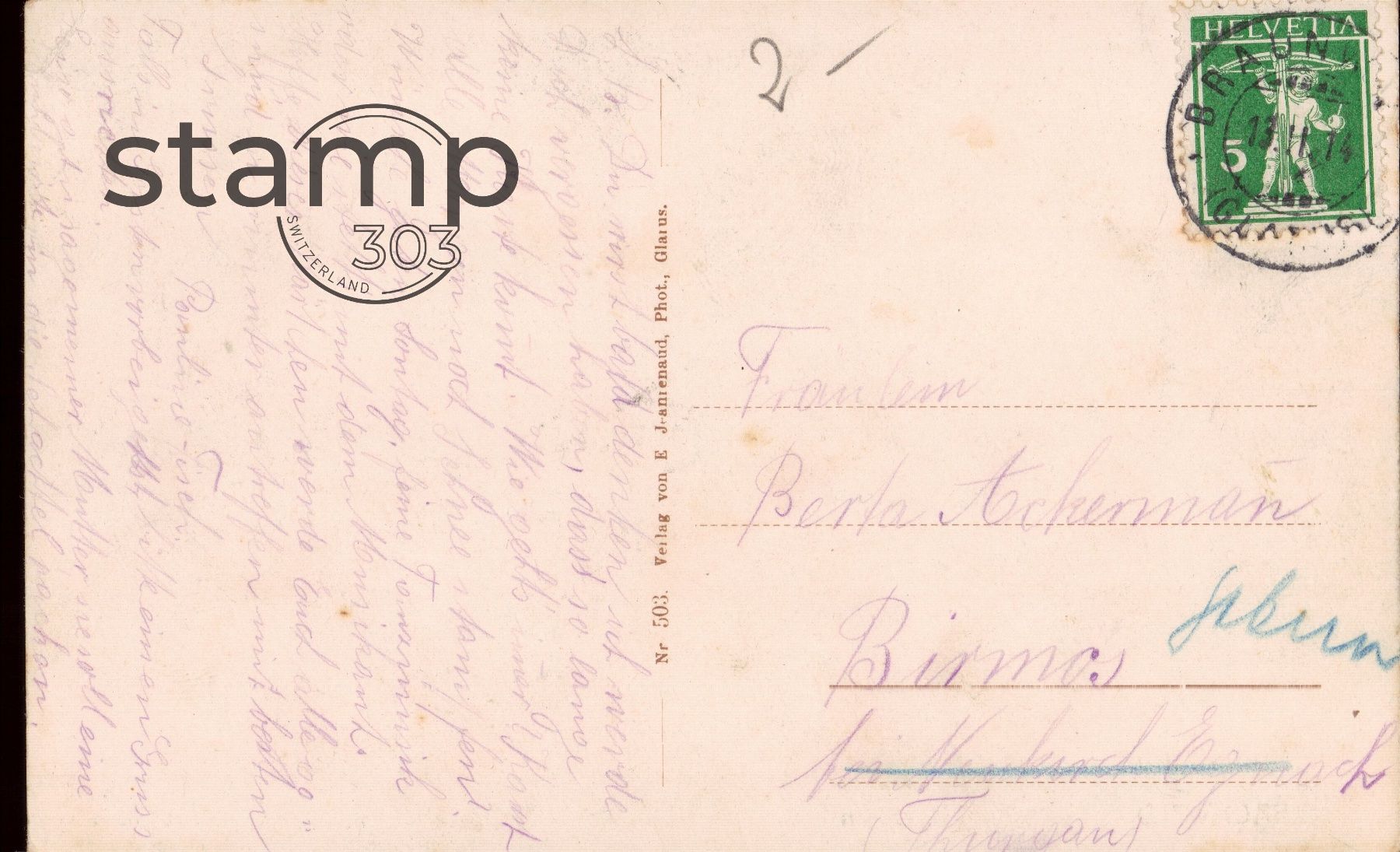 Ansichtskarten: 1914 AK Braunwald Kirchlein – Gebraucht aus Eggersriet von stamp303 1