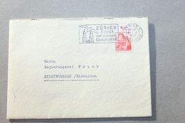 Alter Briefumschlag gestemp. Zürich1947