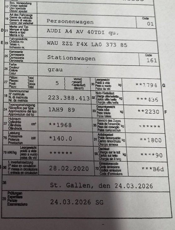 Audi Autos: AUDI A4 AV 40 TDI qu. – Gebraucht aus Aettenschwil von bteam 7