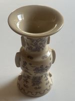 Kleine Vase mit Blumenmuster, Beige/Lila, ca. 1980(S40)