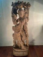 Sandsteinskulptur, indische Gottheit, Handarbeit, 110cm hoch