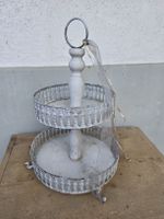 2 stöckige Etagere, weiss Shabby Chic