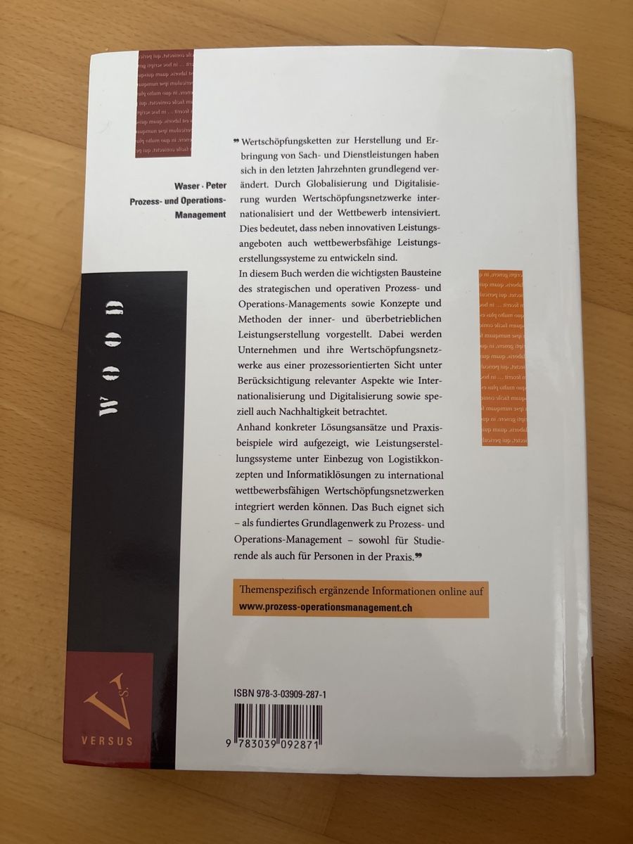 Bücher: Prozess- und Operations-Management, Wassert/Peter – Neu (gemäss Beschreibung) aus Oberrüti von chi_68h7 1