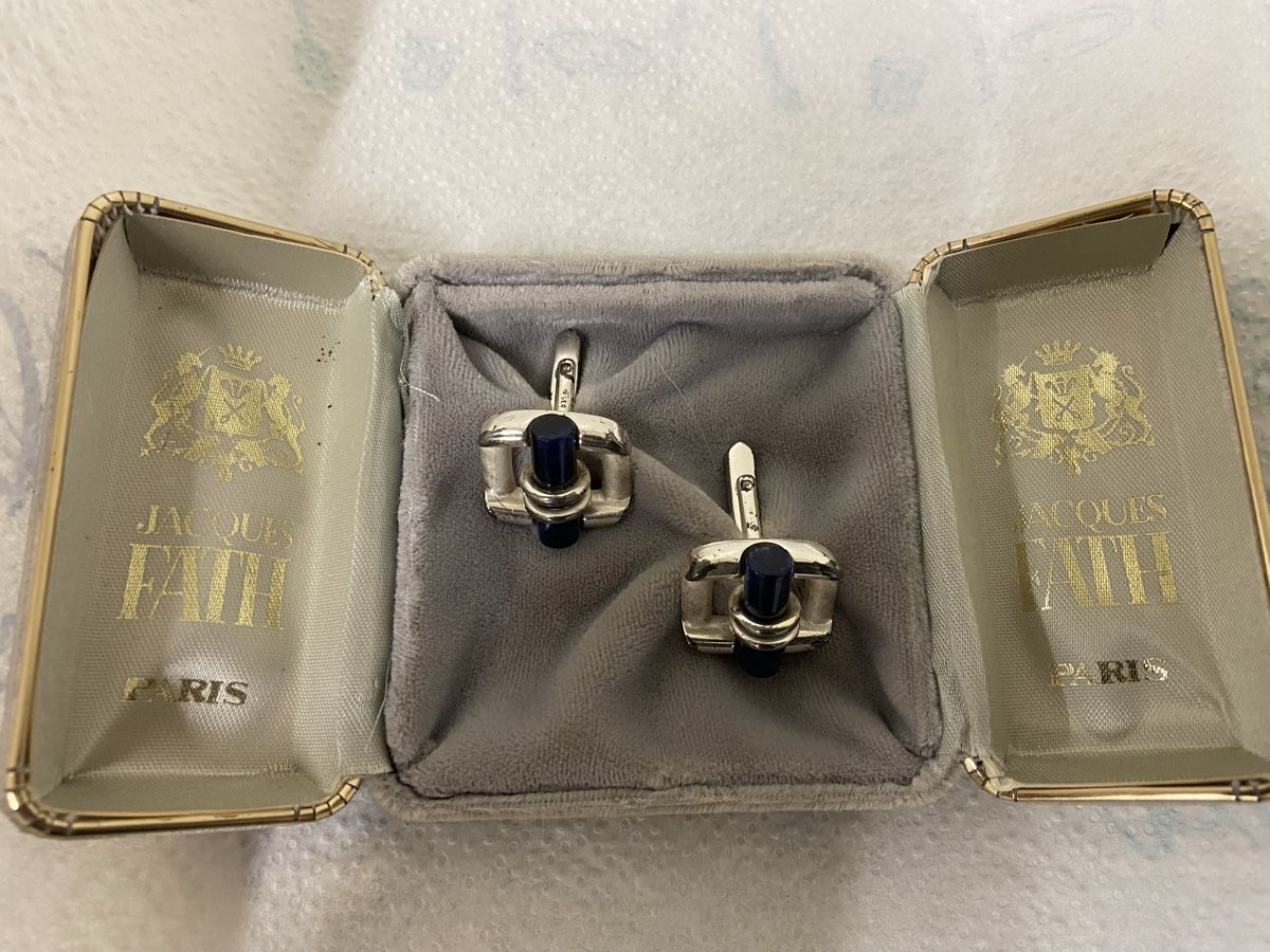 Gemelli: Jacques Fath Paris Manschettenknöpfe 835Silber/Lapislazuli – Usato da Dietikon venduto da brocki-eyra 8