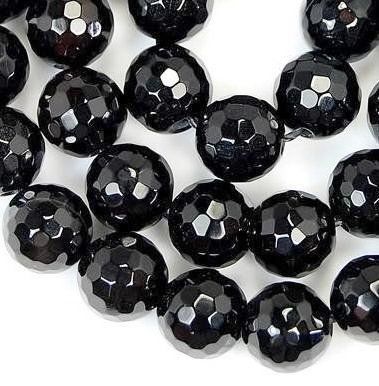 Ketten: 1 Strang echte schwarze Onyx Perlen 8 mm facettiert – Neu (gemäss Beschreibung) aus Müllheim Dorf von GUENI01 1